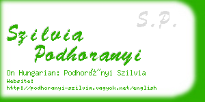 szilvia podhoranyi business card